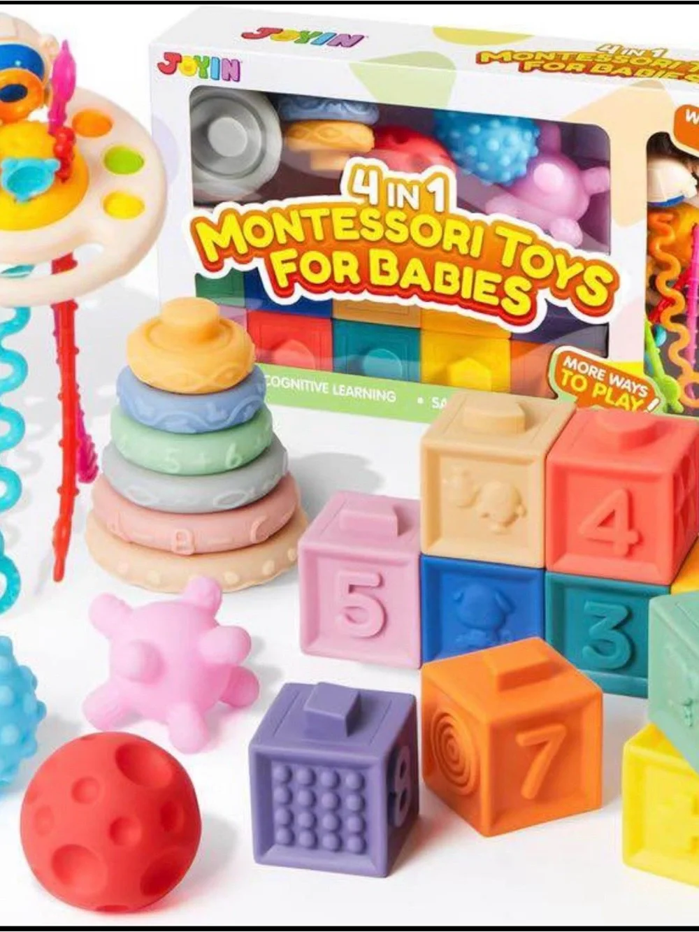Montessori 4-in-1 Baby Activity Toy Set - Multicolor